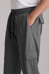 Unisex Six Pocket Loose Fit Cargo Trouser - Gray
