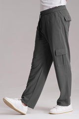 Unisex Six Pocket Loose Fit Cargo Trouser - Gray