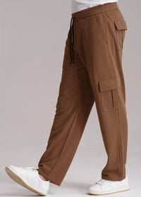 Unisex Six Pocket Loose Fit Cargo Trouser - Brown