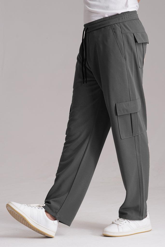 Unisex Six Pocket Loose Fit Cargo Trouser - Gray
