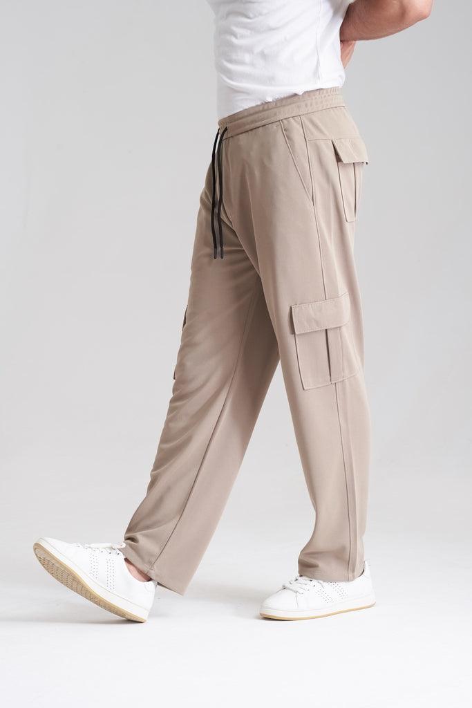 Unisex Six Pocket Loose Fit Cargo Trouser - Beige