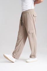 Unisex Six Pocket Loose Fit Cargo Trouser - Beige